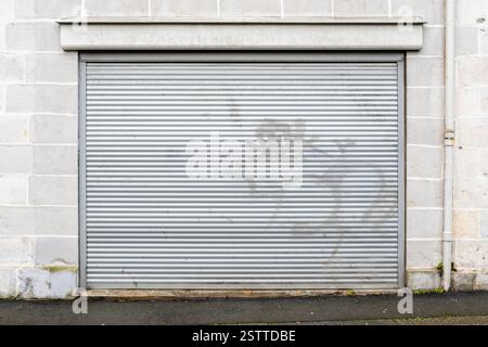 Metal roller security shutter Stock Photo