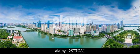 City scenery of Bailuzhou Park, Xiamen, China Stock Photo