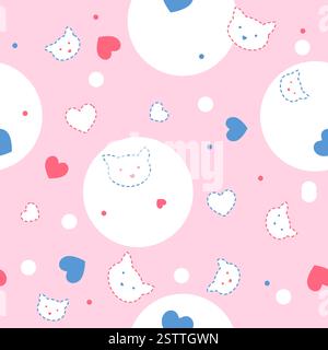 Cats, cute seamless pattern texture Stock Vector