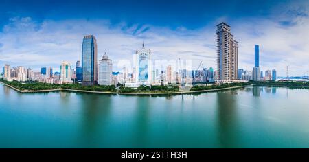 City scenery of Bailuzhou Park, Xiamen, China Stock Photo