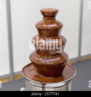 Chocolate Fondue Fountain Machine Stock Photo