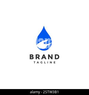Silhouette of Open Hands Inside Water Drops Logo Design. Water Drops Icon With Hands Underneath Logo Design. Stock Vector