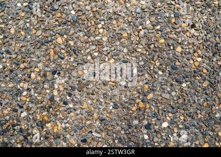 Gravel and cement wall texture Stock Photo