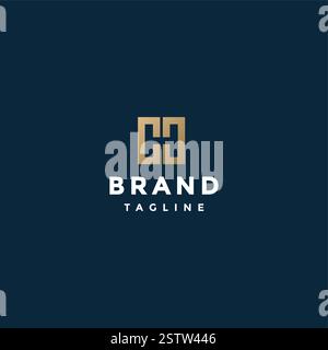 Simple Elegant Initial Letter CH Logo Design. Two Letters C Form the Letter H Logo Design. Stock Vector