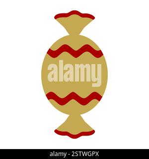 Beige Christmas candy flat icon. Vector Flat design element. Stock Vector