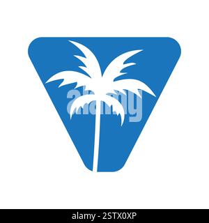Initial Letter V Palm Logo Design Vector Template Stock Vector