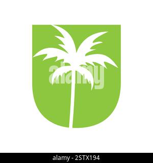 Initial Letter U Palm Logo Design Vector Template Stock Vector
