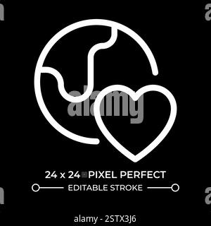 Environmental care line ui icon isolated on black Stock Vector