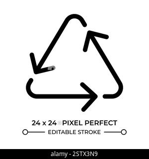 Triangular recycling sign glyph ui icon Stock Vector