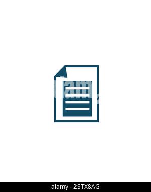 blue single document logo, document logo design, Education logo icon Stock Vector