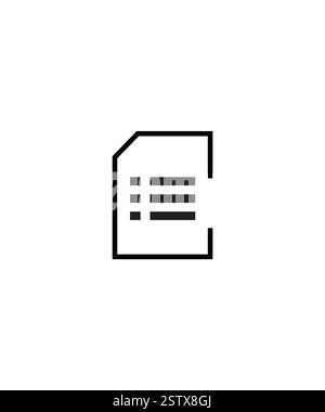 single document logo, black document logo design, Education logo icon Stock Vector