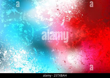 Abstract, iridescent, red and blue textured, picturesque background. Bright abstract background. Gradient mesh background. Stock Vector