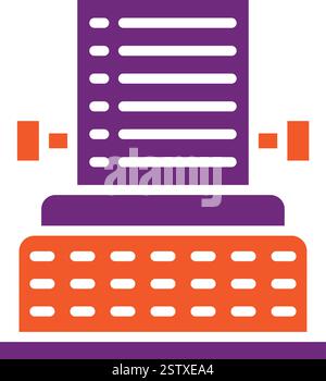 Typewriter Vector Icon Design Illustration Stock Vector