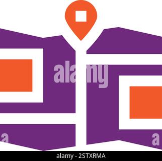 Tri Folded Map Vector Icon Design Illustration Stock Vector
