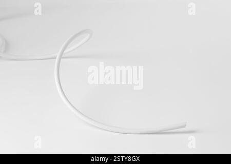 One insulated electrical wire isolated on white Stock Photo