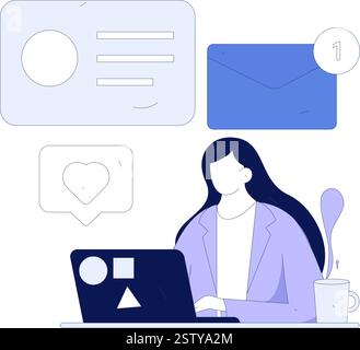 Personnel doing job interview flat vector concept operation hand drawn illustration Stock Vector