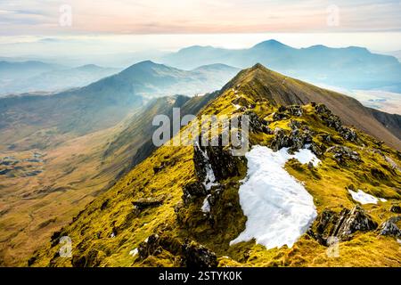 The Rhyd Ddu path via the south ridge of Snowdon / Yr Wyddfa in Eryri ...