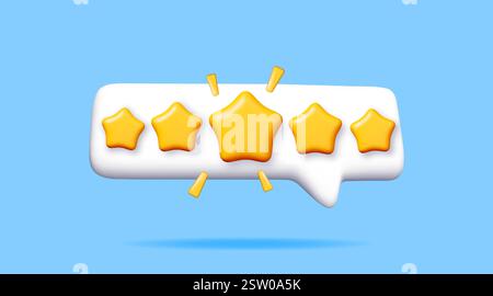 3D Colorful star shaped speech bubbles on blue Stock Vector