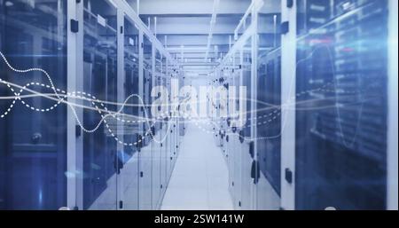 Image of data processing over computer servers Stock Photo