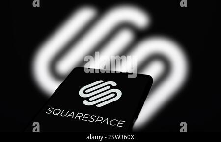 Dhaka, Bangladesh- 02 Sep 2024: Squarespace logo is displayed on smartphone. Squarespace is an American website building and hos Stock Photo