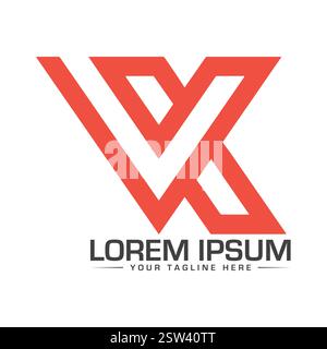 VK Letter Logo Design Stock Vector