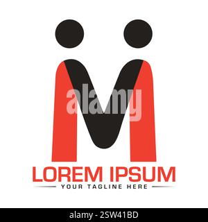 M Letter Logo Design Stock Vector