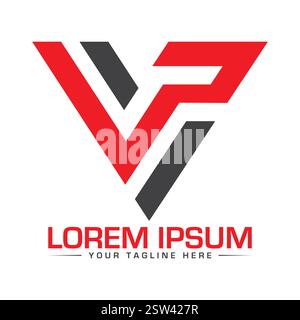 VP Letter Logo Design, Unique and Professional VP Logo Design Stock Vector