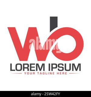 WB Letter Logo Design Stock Vector