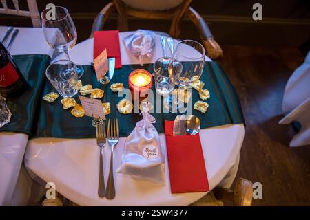 Primrose room decorated for a wedding party at The Princess of Wales Pub. Stock Photo