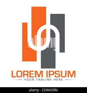 UN Letter Logo Design Stock Vector