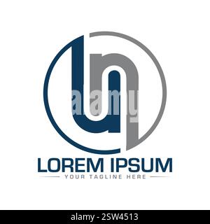UN Letter Logo Design Stock Vector