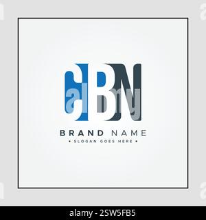 CBN Initial Letter Logo - Simple Monogram Logo Stock Vector