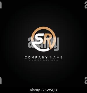 Vector Template for Initial Letter SR Logo - Elegant Monogram Logo for Alphabet S and R Stock Vector