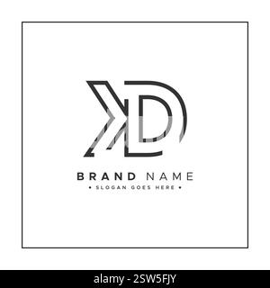 KD Minimal Vector Logo - Simple Business Logo for Monogram K and D Stock Vector