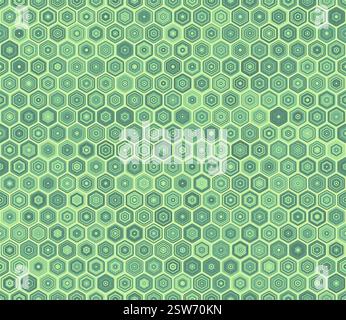 Abstract pattern of geometric shapes. Rounded stacked hexagons mosaic pattern. Honeycomb geometric shapes. Multiple tones color palette. Stock Vector
