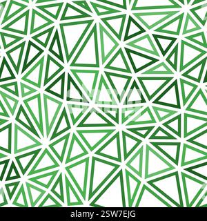 Triangle shapes background. Medium triangles size. Monotone style. Geometric shapes outlined. Repeatable pattern. Forest Green Blend. Stock Vector