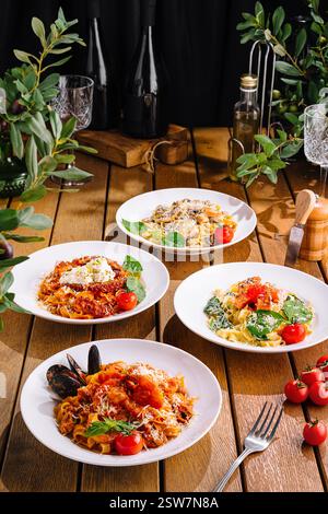 Pasta with octopus - italian spaghetti marinara Stock Photo - Alamy