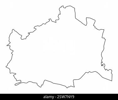 Vienna outline map isolated on white background, Austria Stock Vector