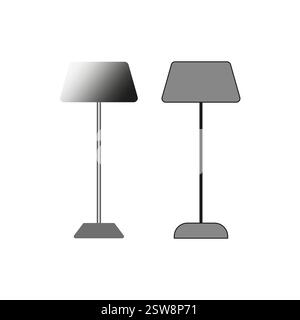 Lamp icon. Light fixture symbol. Standing lamp graphic. Interior lighting shape. Stock Vector