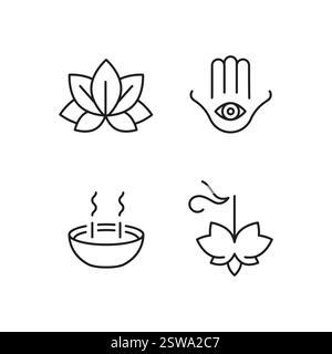 Yoga Icons Set Stock Vector