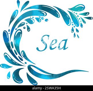 Logo sea abstraction. Hello summer . Not AI, Vector illustration Stock Vector
