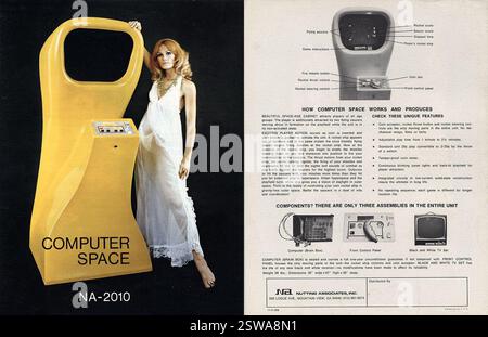 1971 Nutting Associates NA Computer Space 2-player Arcade Automat Ad ...