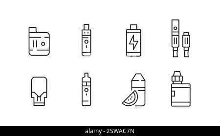 Vaping icons set  Stock Vector