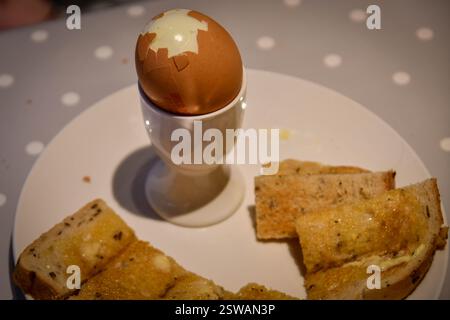 boiled egg and sold soldiers Stock Photo