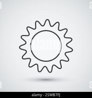 Outline Sun Logo Design Flat Icon Template Stock Vector