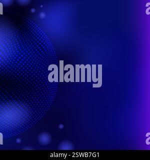Vector Global network connection concept. Big data visualization. Dots particles. Atom orb cyber technology. Abstract sphere. Digital design element Stock Vector