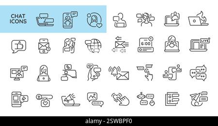 Chat Icons Set Stock Vector