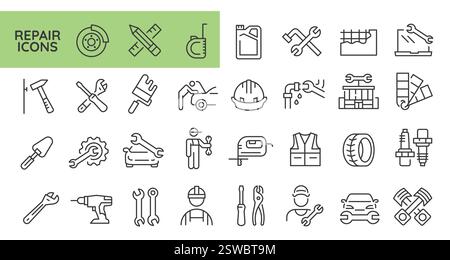 Repair Icons Set Stock Vector