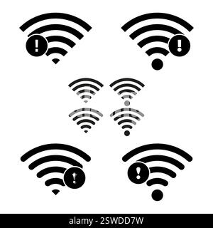 Internet connection error, speed wireless signal set. Tiny people using ...