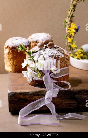 Italian traditional Easter panettone cake Stock Photo